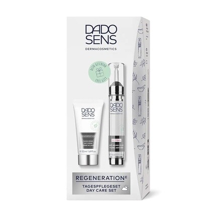 

Набор для дневного ухода DADO SENS REGENERATION E — антивозрастной дневной крем 50 мл и флюид с эктоином 15 мл — для чувствительной кожи, уменьшает морщины, повышает жизненный тонус — идеально подходит для нейродермита, розацеа и поздних прыщей