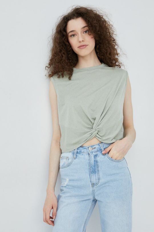 

Топ с добавлением льна Vero Moda, зеленый