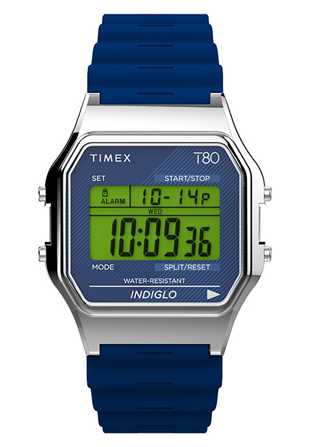 цена Цифровые часы TIMEX T80 34MM RESIN STRAP WATCH, цвет Blue