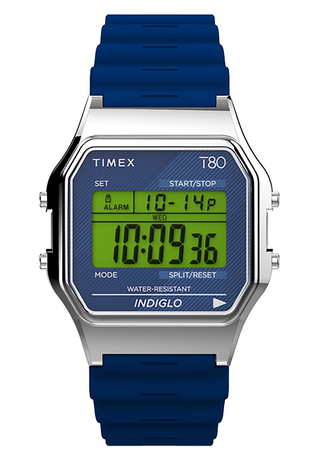

Цифровые часы TIMEX T80 34MM RESIN STRAP WATCH, цвет Blue