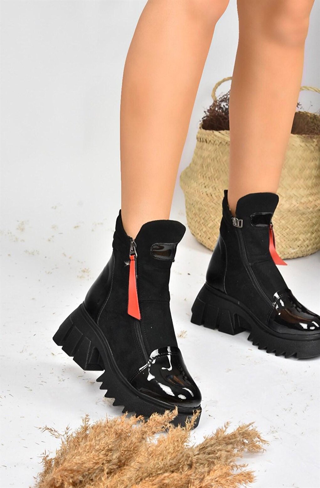 L2390018 Черные женские ботинки Fox Shoes