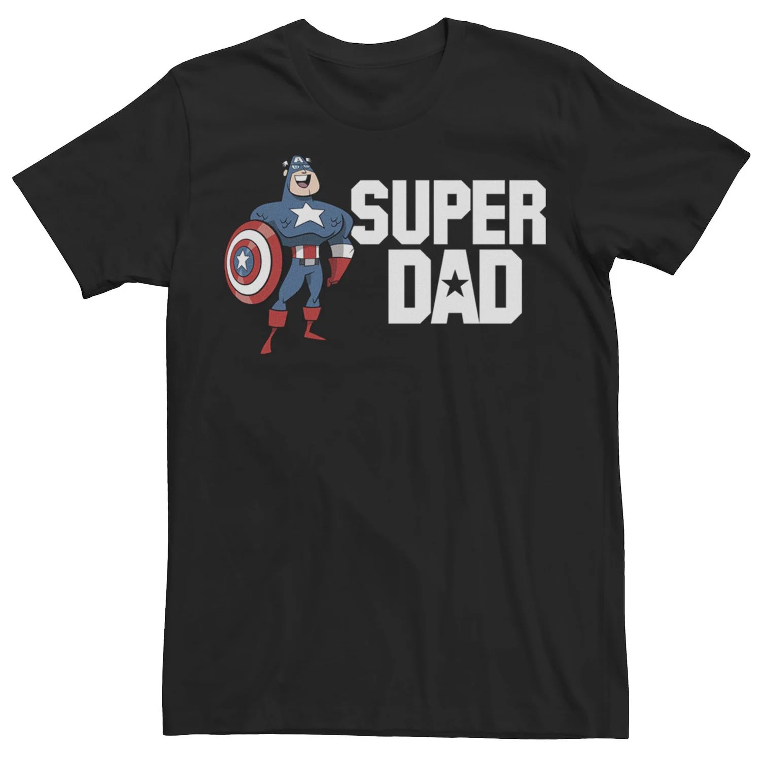 Мужская футболка с портретом Капитана Америки и Суперпапы на День отца Marvel