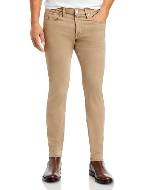 

L'Homme Узкие брюки из твила с начесом FRAME, цвет Tan/Beige