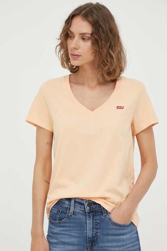 

Хлопковая футболка Levi's, оранжевый