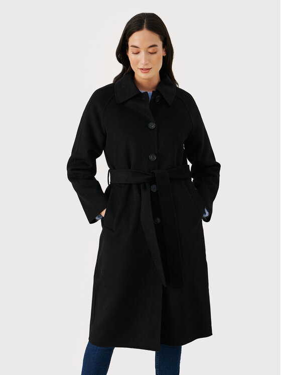 Шерстяное пальто обычного кроя Part Two, черный шерстяное пальто обычного кроя part two серый