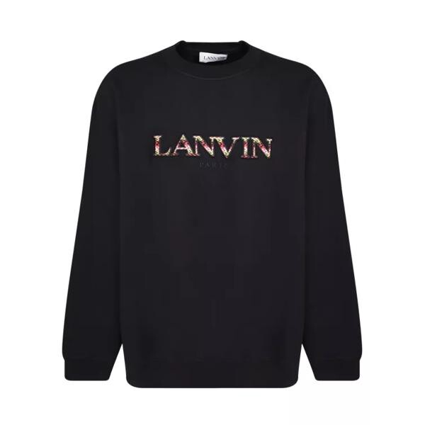 

Футболка embroidered logo relaxed crewneck sweatshirt Lanvin, черный
