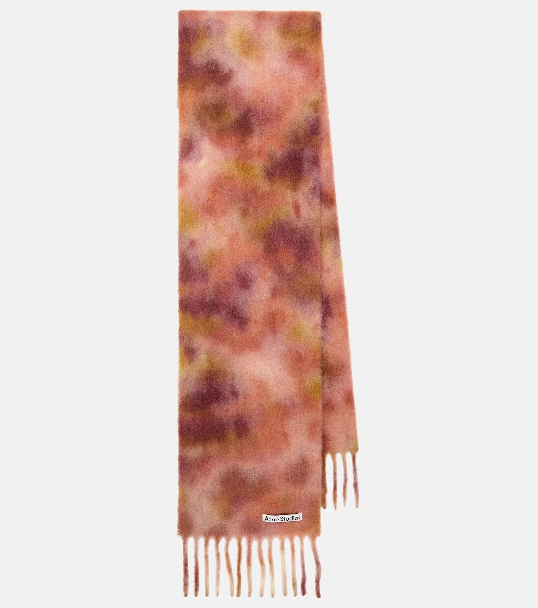 

Шарф из смесовой шерсти с принтом тай-дай Acne Studios, красный