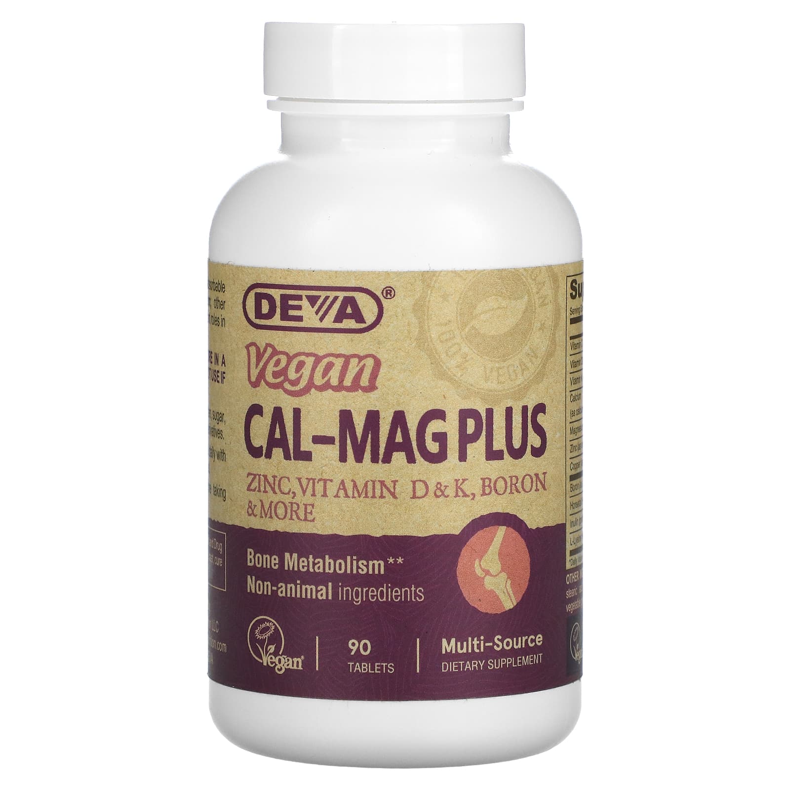 Deva Vegan Cal-Mag Plus 90 Tablets