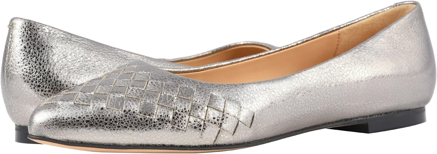 

Балетки Estee Woven Trotters, цвет Silver Soft Embossed Metallic Leather
