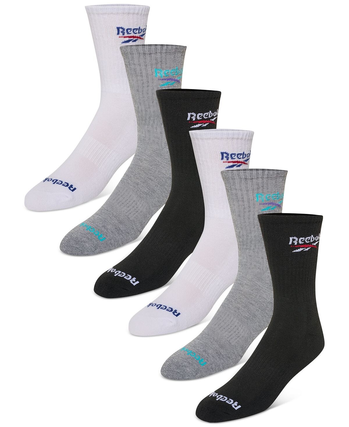 

Мужские 6-Пк. Носки 1/2 Terry Performance Crew Reebok