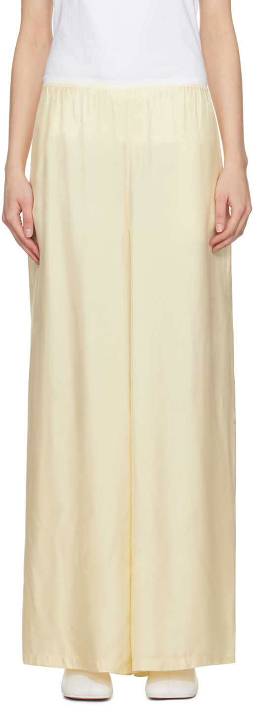

Желтые жаккардовые брюки для отдыха Mm6 Maison Margiela