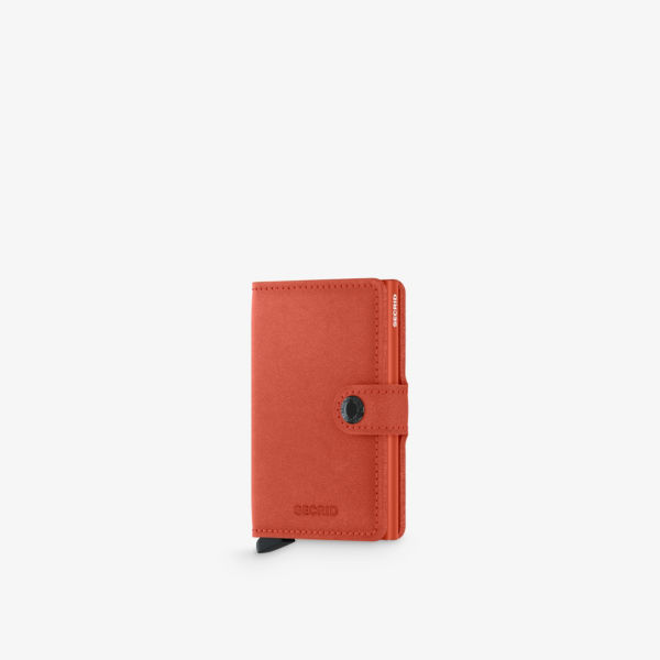 Оригинальный кожаный кошелек Miniwallet с тиснением логотипа Secrid, оранжевый