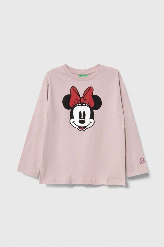 

Хлопковая рубашка Disney с длинными рукавами для детей/топор United Colors of Benetton, розовый