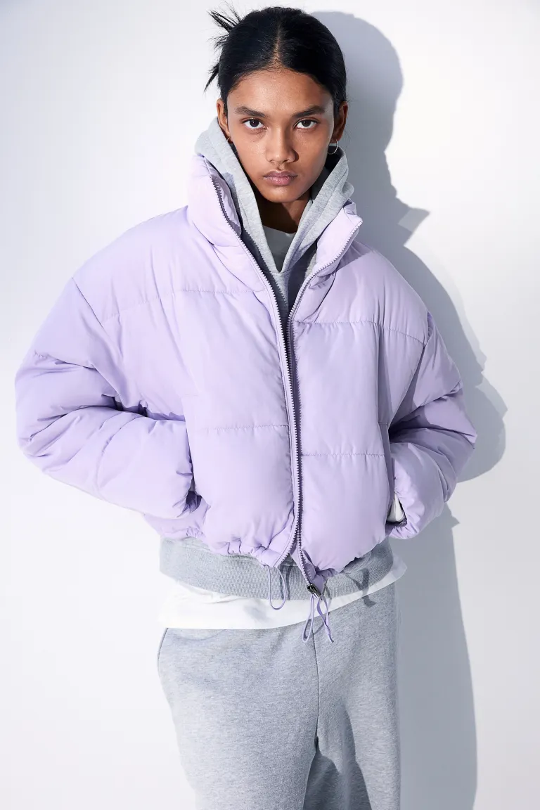 Стеганая куртка H&M, фиолетовый стеганая куртка h