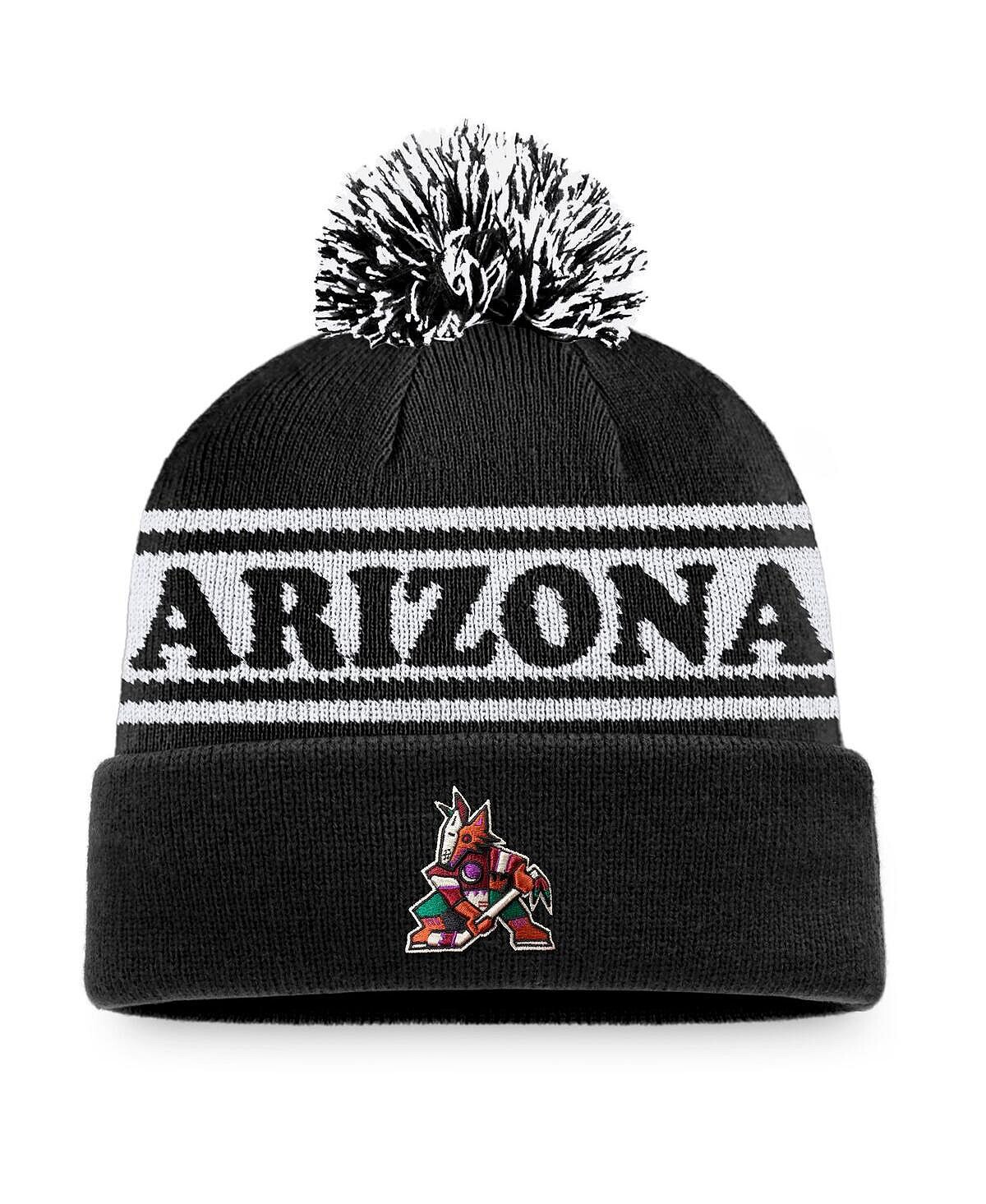 

Мужская черная вязаная шапка с манжетами и помпоном Arizona Coyotes Vintage Sport Resort Fanatics