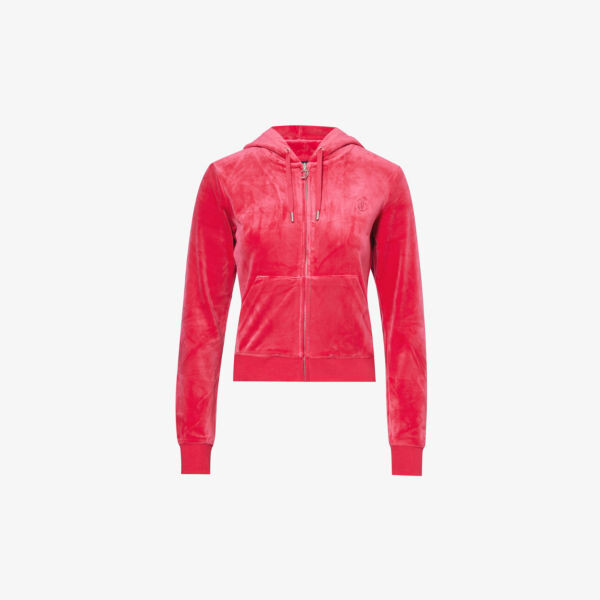 

Велюровая толстовка Robertson с вышитым логотипом Juicy Couture, цвет raspberry sorbet