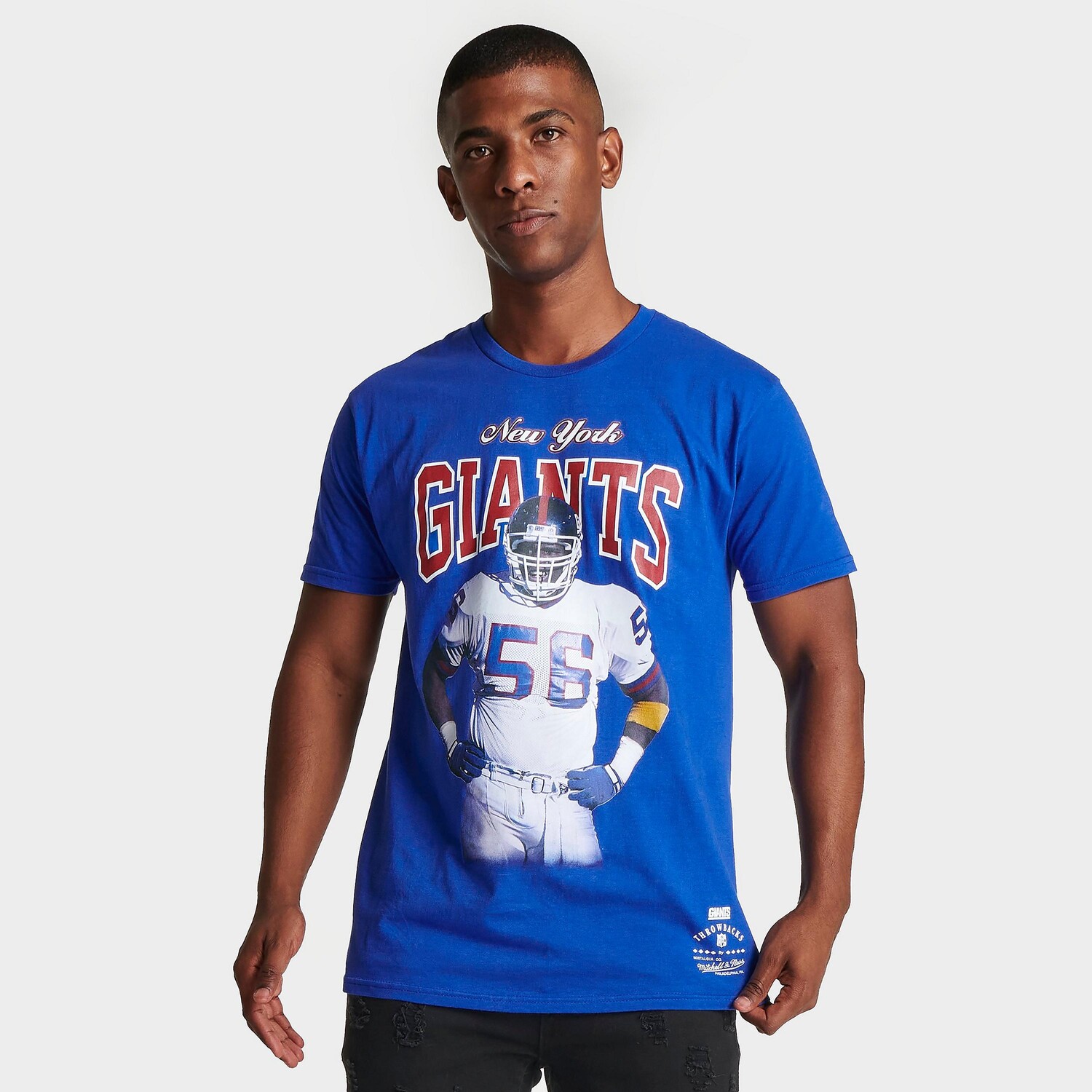 

Мужская футболка с рисунком Mitchell & Ness New York Giants NFL Lawrence Taylor, синий