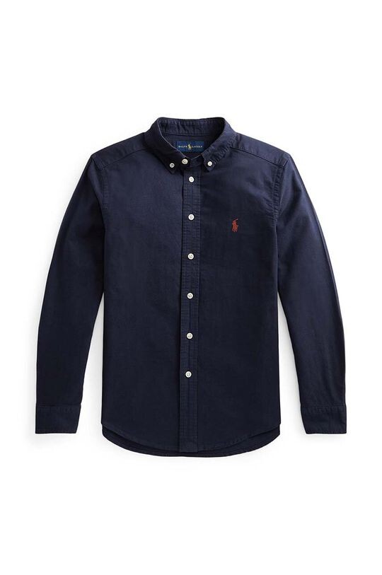 

Детская хлопковая рубашка Polo Ralph Lauren, темно-синий