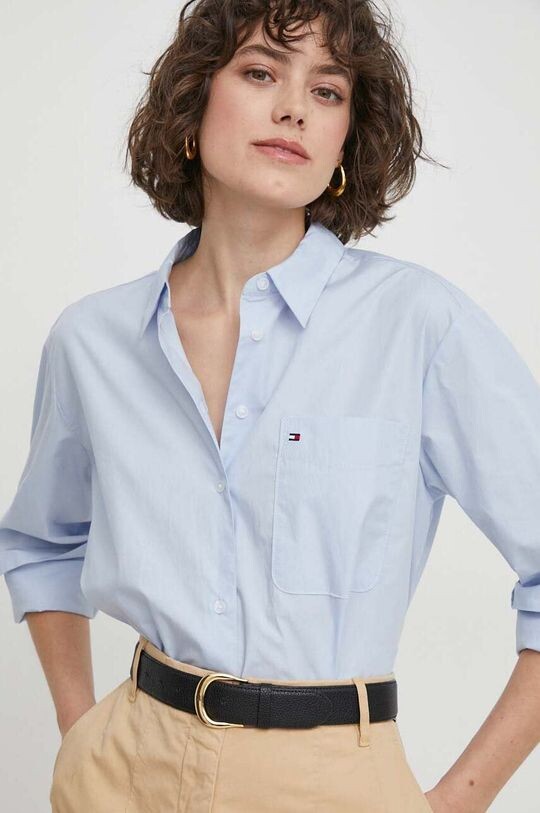 

Хлопчатобумажную рубашку Tommy Hilfiger, синий