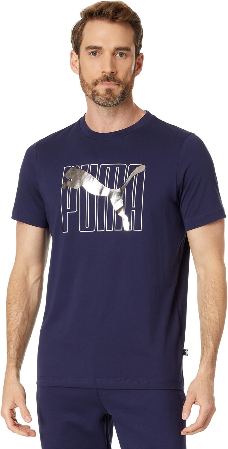 

Праздничная футболка с короткими рукавами Essentials+ Logo Lab PUMA, цвет PUMA Navy