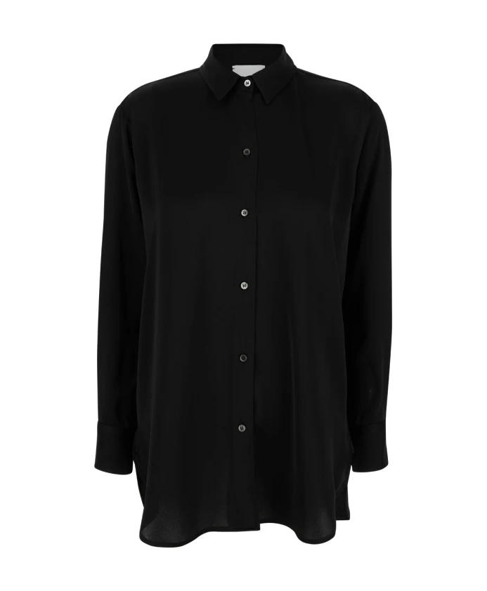 

Атласная рубашка с длинными рукавами Plain Units, черный