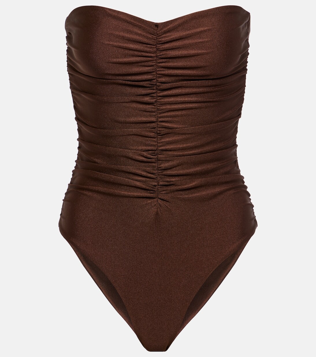 

Купальник Yara без бретелек со сборками Jade Swim, коричневый