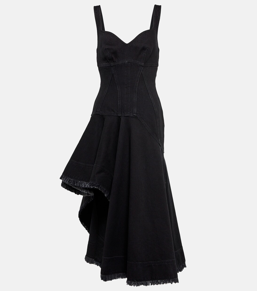 

Джинсовое платье миди ALEXANDER MCQUEEN, черный