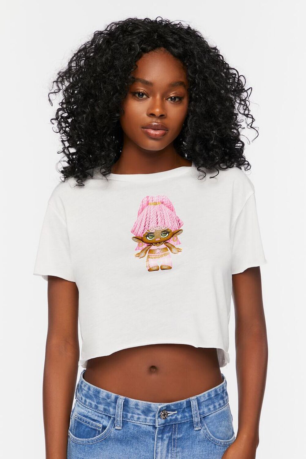 

Укороченная футболка Symone с графическим рисунком Forever 21, белый