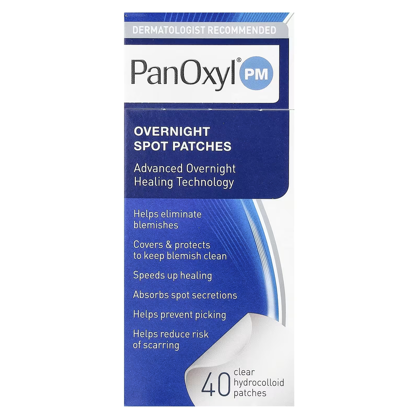 PanOxyl PM Overnight Spot Patches 40 прозрачных гидроколлоидных пластырей цена и фото