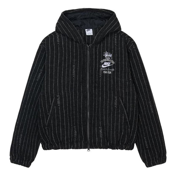 Куртка Nike x Stssy Striped Wool Jacket (Asia Sizing) 'Black', черный