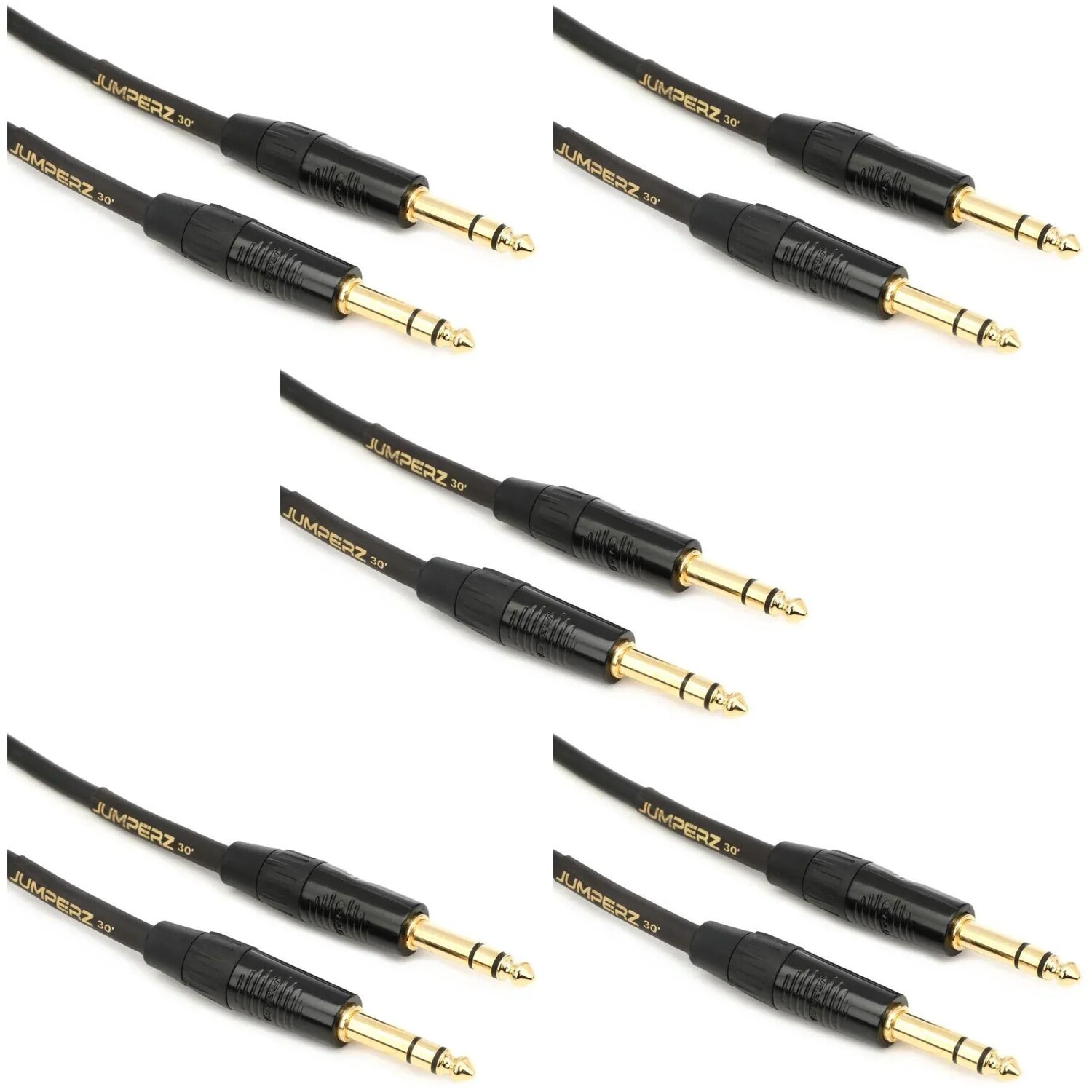 

JUMPERZ JG2TRS-30 Золотой кабель TRS — 30 футов (5 шт.)