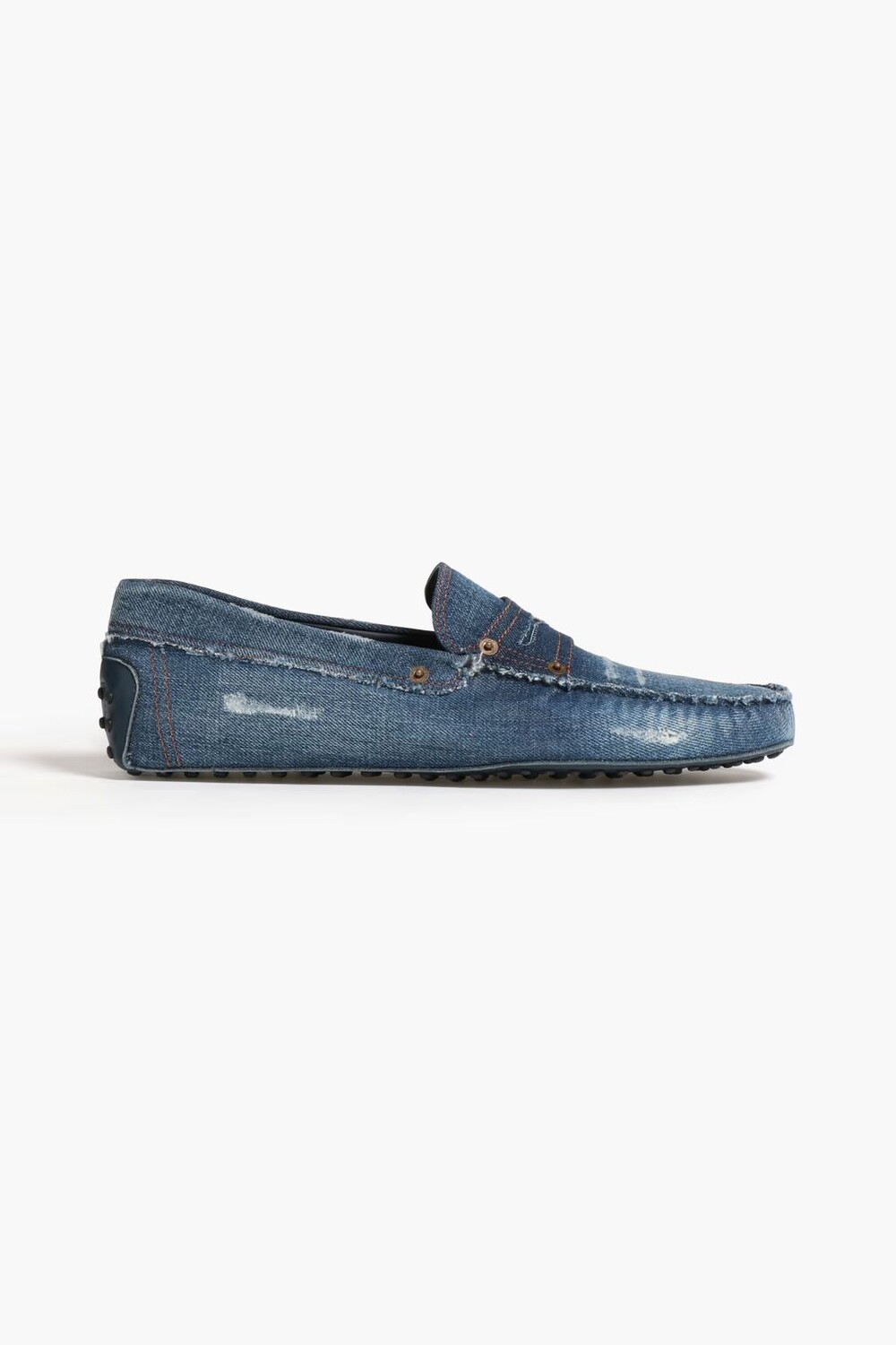 

Джинсовые мокасины Gommino с потертостями Tod'S, средний деним