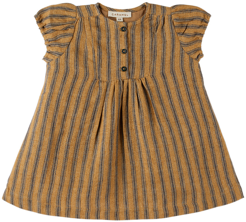 

Платье Baby Brown Yarrow в полоску с горчицей Caramel