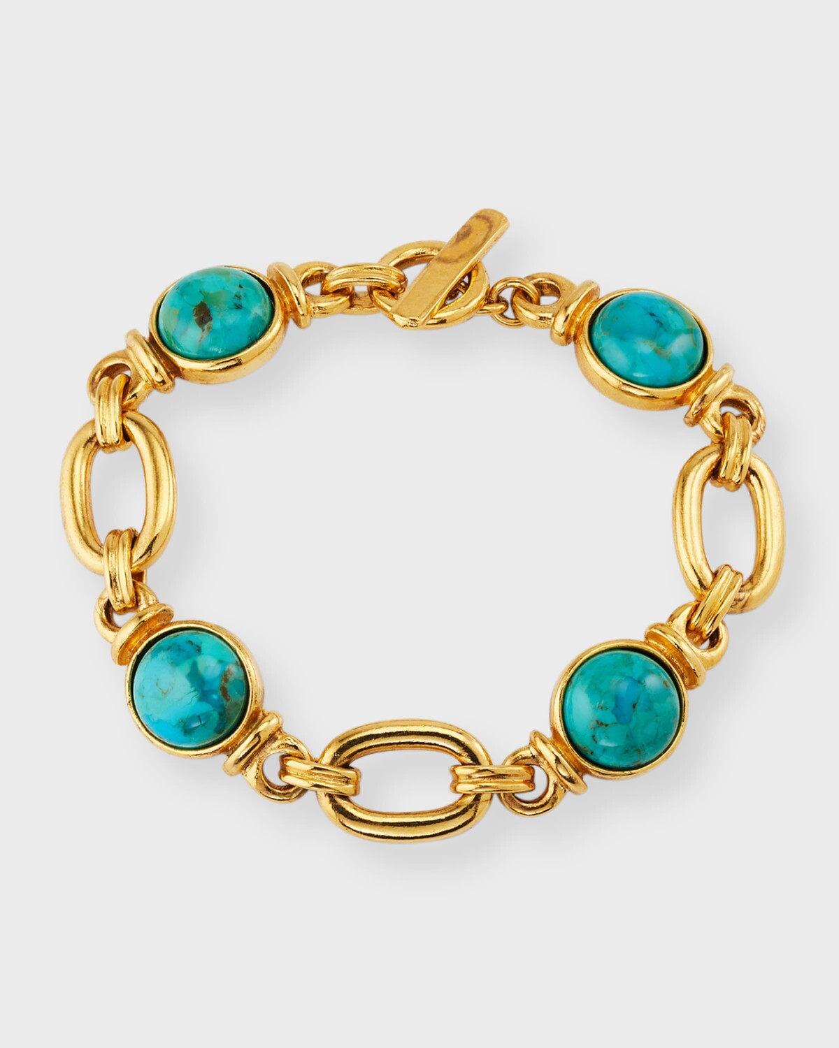 

Золотой браслет-цепочка с бирюзовыми камнями Ben-Amun, цвет Gold