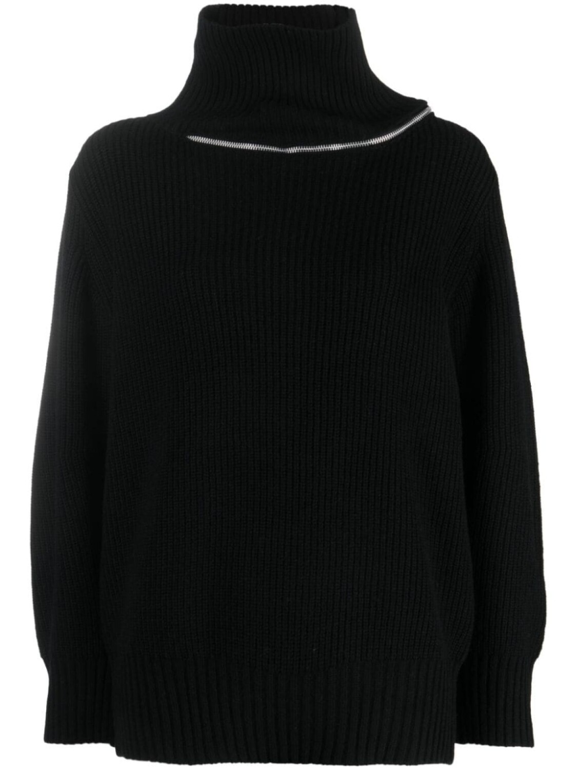 sacai шерстяной джемпер с молнией, черный