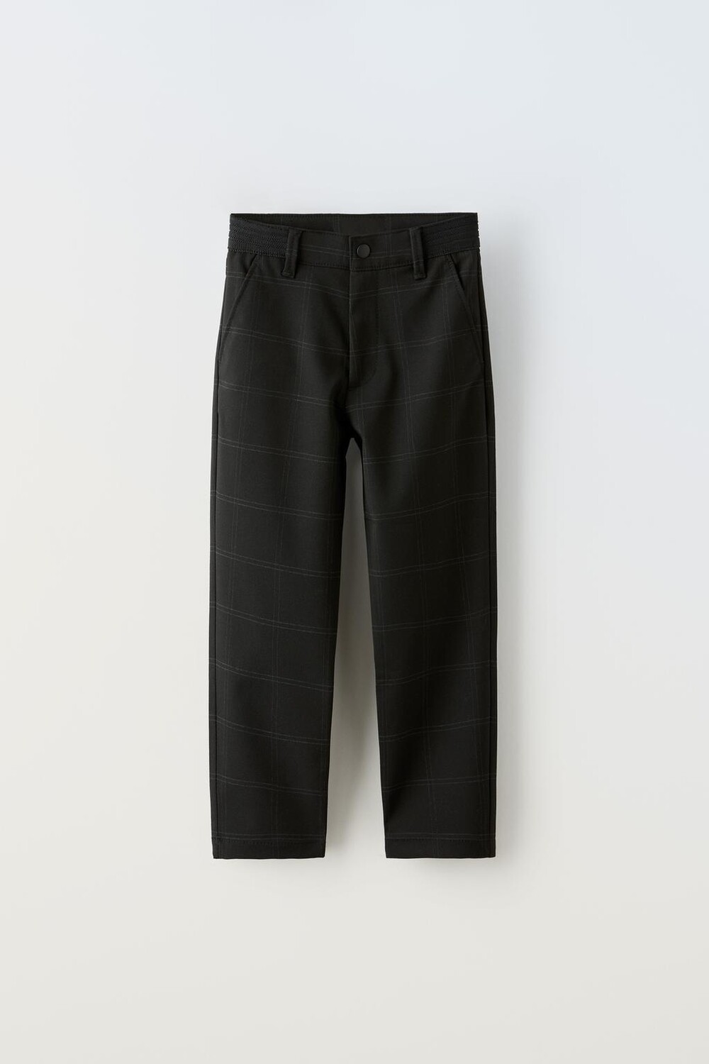 

Брюки с ребличным поясом ZARA, черный