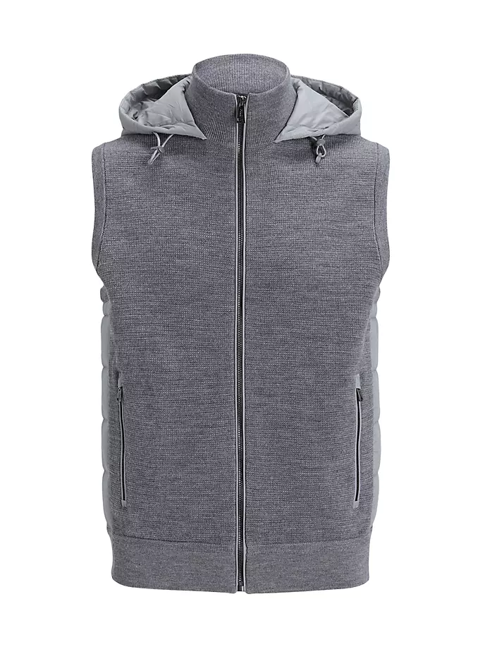

Жилет с капюшоном из мериносовой шерсти Polo Ralph Lauren, серый