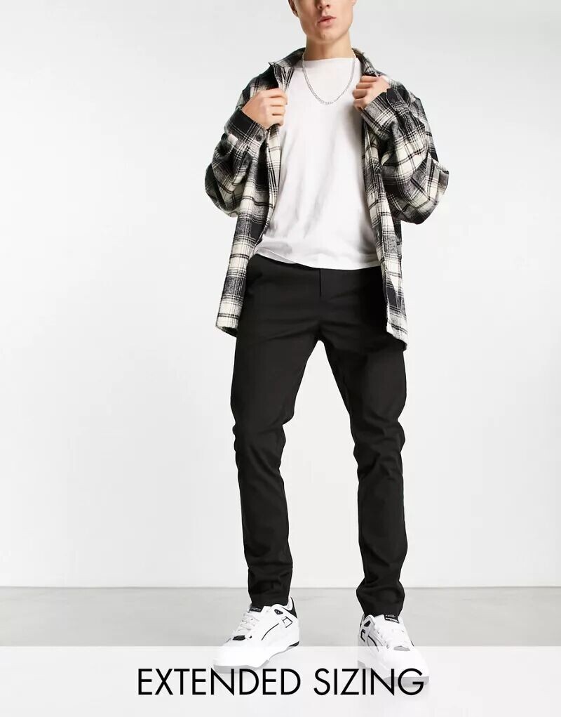

Черные чиносы скинни ASOS