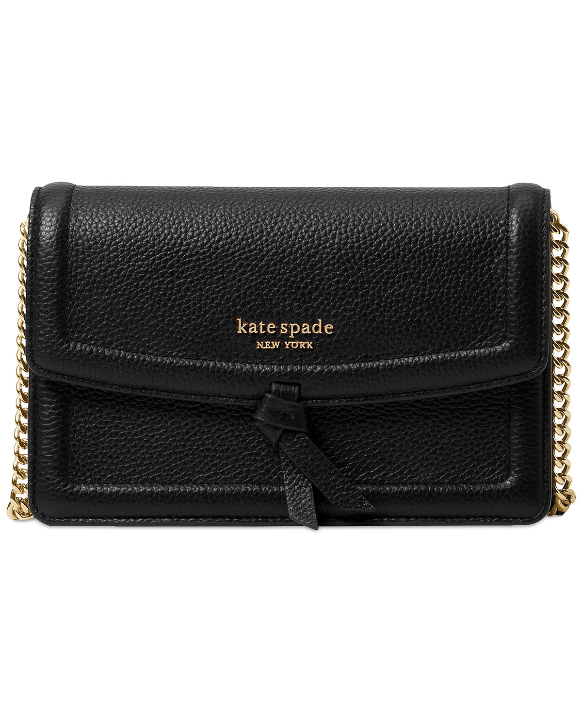 

Через плечо Knott из шагреневой кожи с клапаном kate spade new york, черный