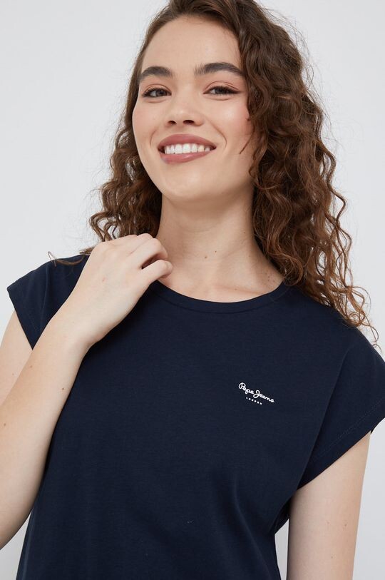 

Футболка BLOOM из хлопка Pepe Jeans, темно-синий