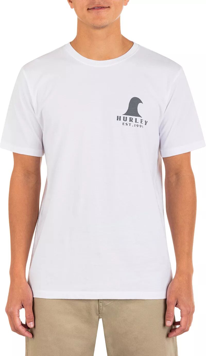 Мужская футболка Hurley Surf Camp на каждый день, белый мужская футболка hurley whirlpool на каждый день белый