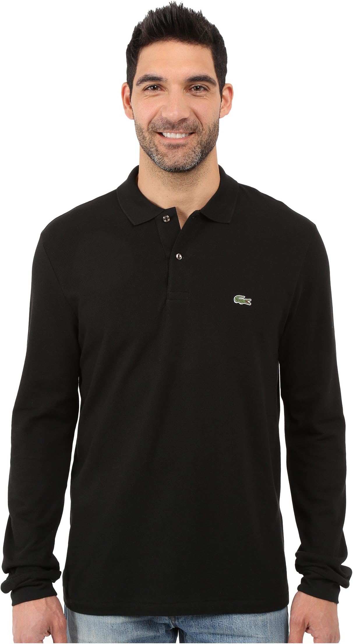 цена Рубашка-поло Long Sleeve Classic Pique Polo Shirt Lacoste, черный