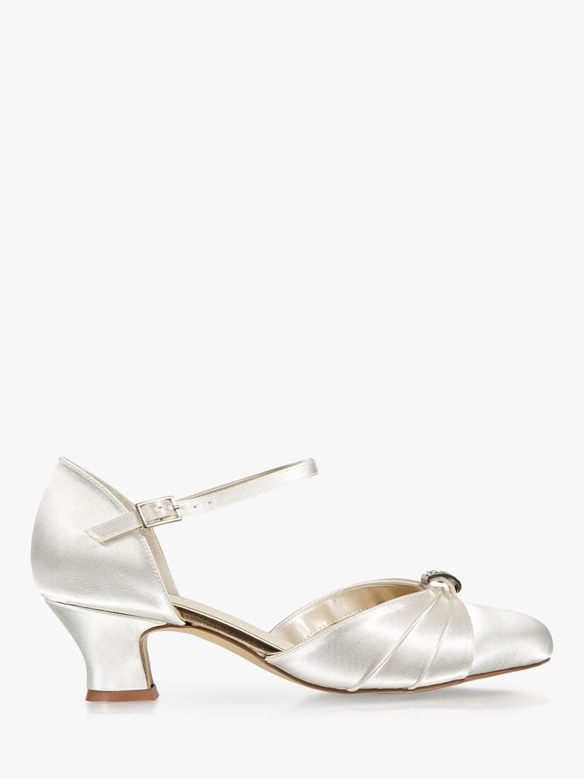 

Paradox London Avalyn Satin Mid Vintage, широкие туфли-лодочки на блочном каблуке, цвет слоновой кости