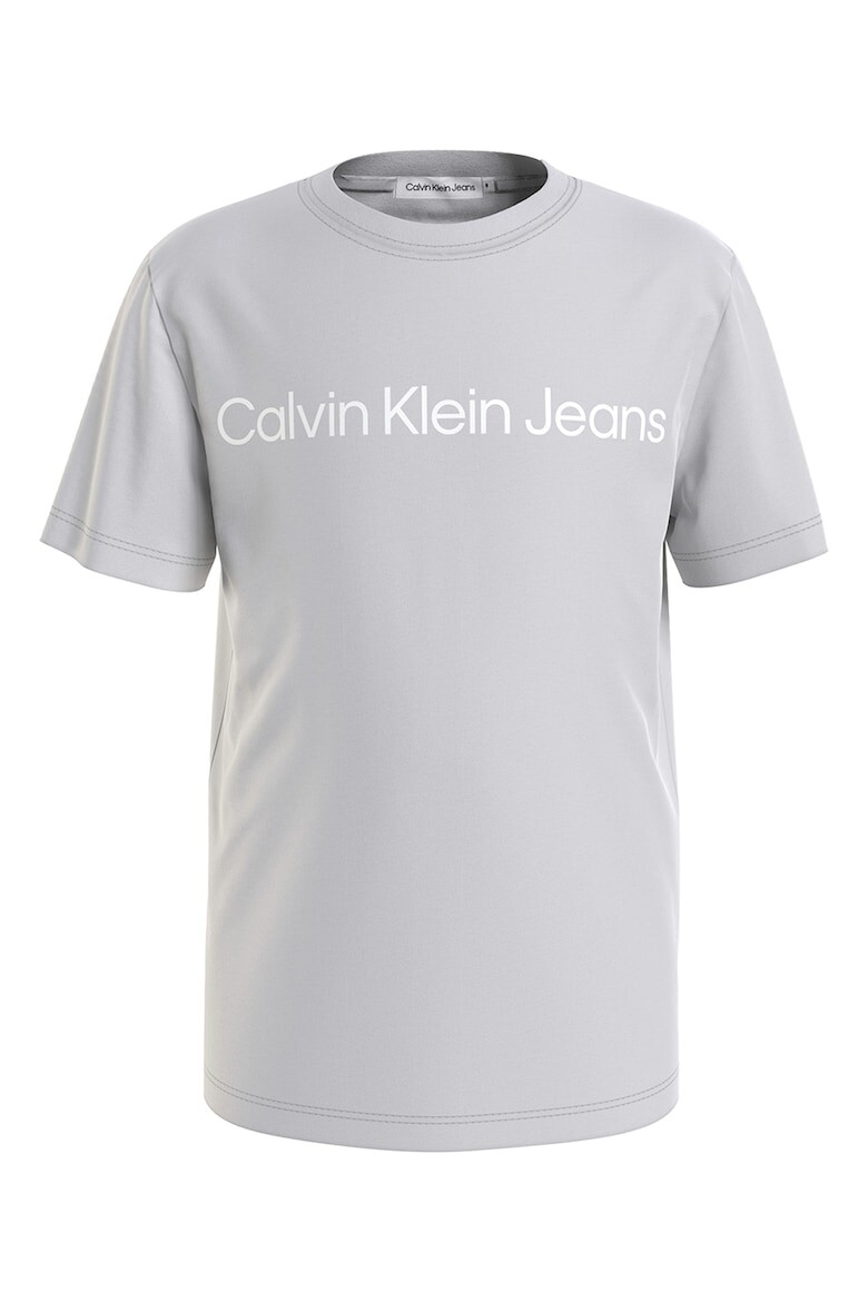 

Футболка с овальным вырезом и логотипом Calvin Klein, серый