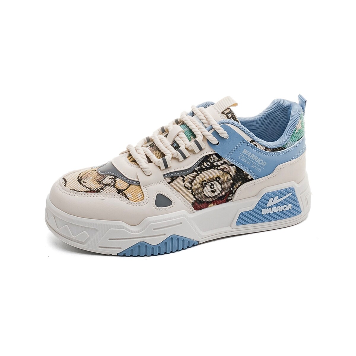 

Кроссовки WARRIOR Skateboarding Shoes Women's Low-top Blue, бежевый/темно-синий