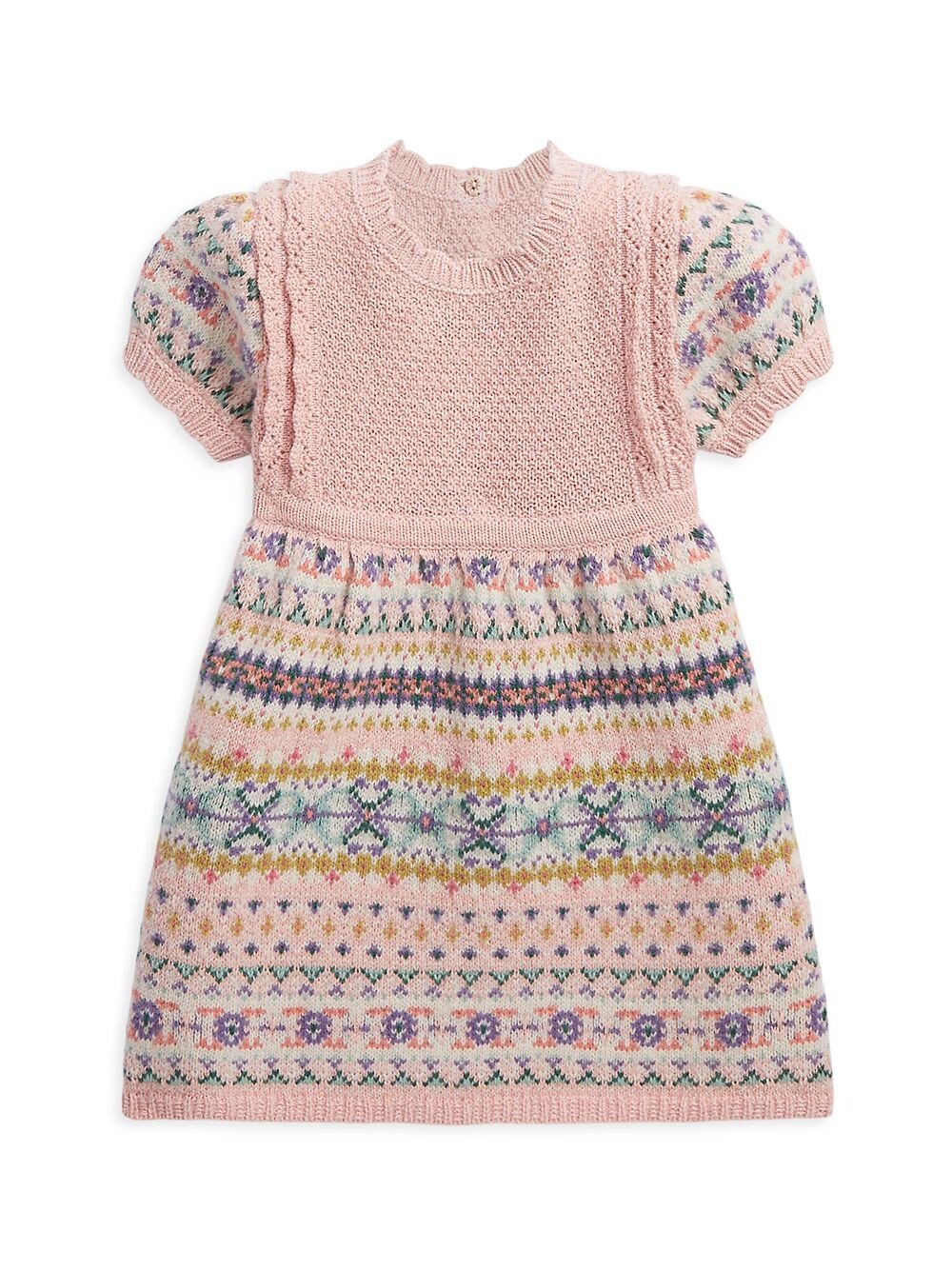 

Платье для девочки Fair Isle из смесовой шерсти Polo Ralph Lauren, розовый