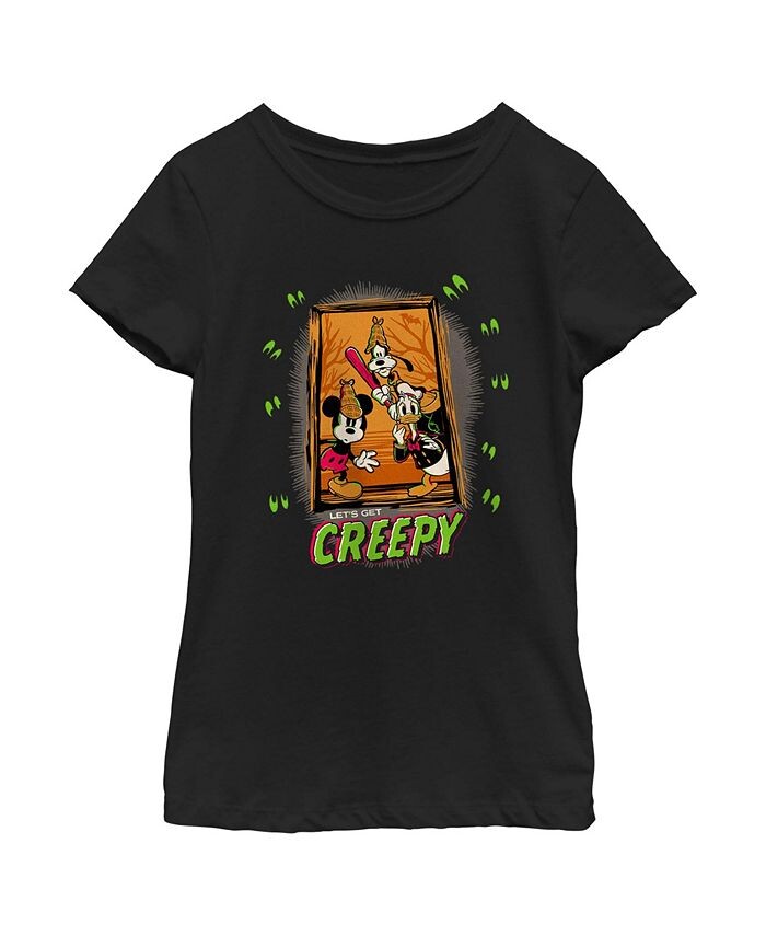 

Девчачий Микки & Детская футболка Friends Halloween Let's Get Creepy Disney, черный