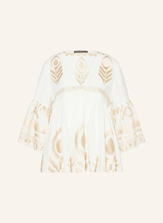 Блузка-рубашка перо из льна с рукавом 3/4 Greek Archaic Kori, белый