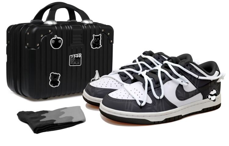 

Кроссовки для скейтбординга Dunk женские с низким верхом, черные/белые Nike