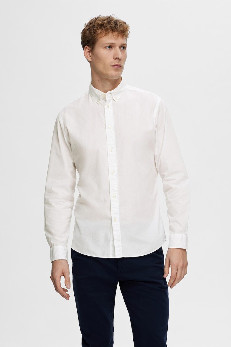 

Тонкая хлопковая футболка Selected Homme, белый